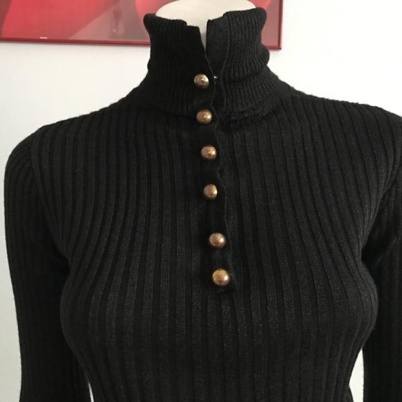 Manoush Sparkle ribbed turtleneck sweater